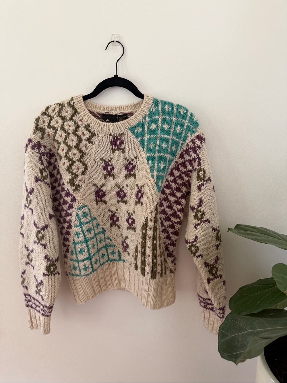 Vintage Lizsport patchwork sweater